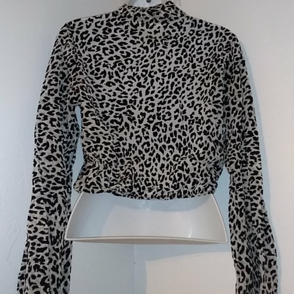 One By One Top Size L Sexy Open Bust Leopard print selena Y2K - Picture 4 of 4